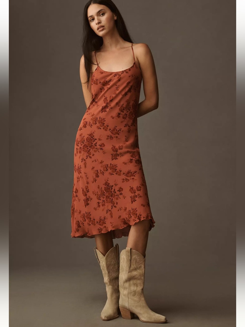 Reformation Emerick Midi Dress Floral Spaghetti Strap Size Large